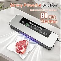 Vista 7 de Food Saver Vacuum Sealer Machine, Meat Vacuum Sealer for Food with Multiple Modes for Dry & Moist Food, Compact Vacuum Sealing System for Food