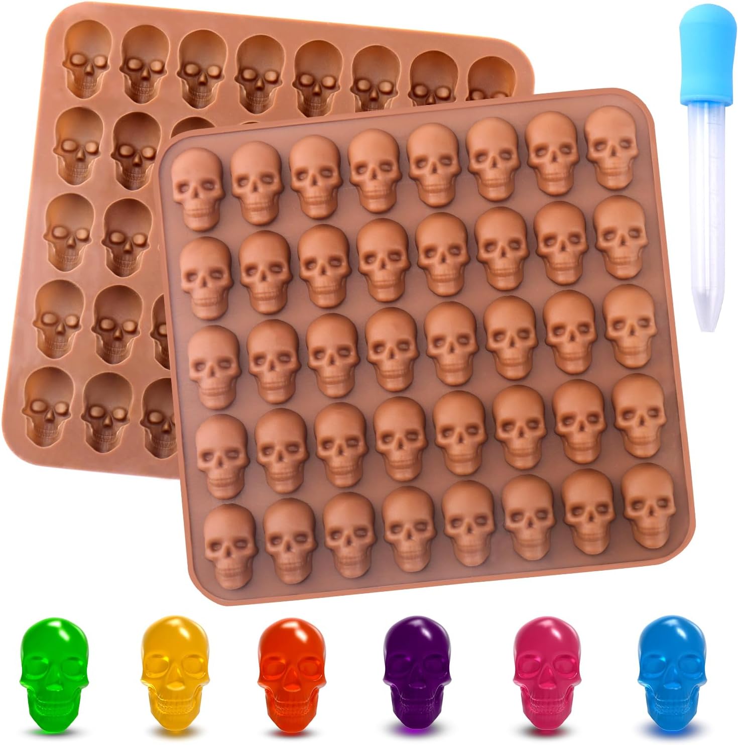 BUSOHA Gummy Skull Candy Molds Silicone (2 PCS) Thumbnail