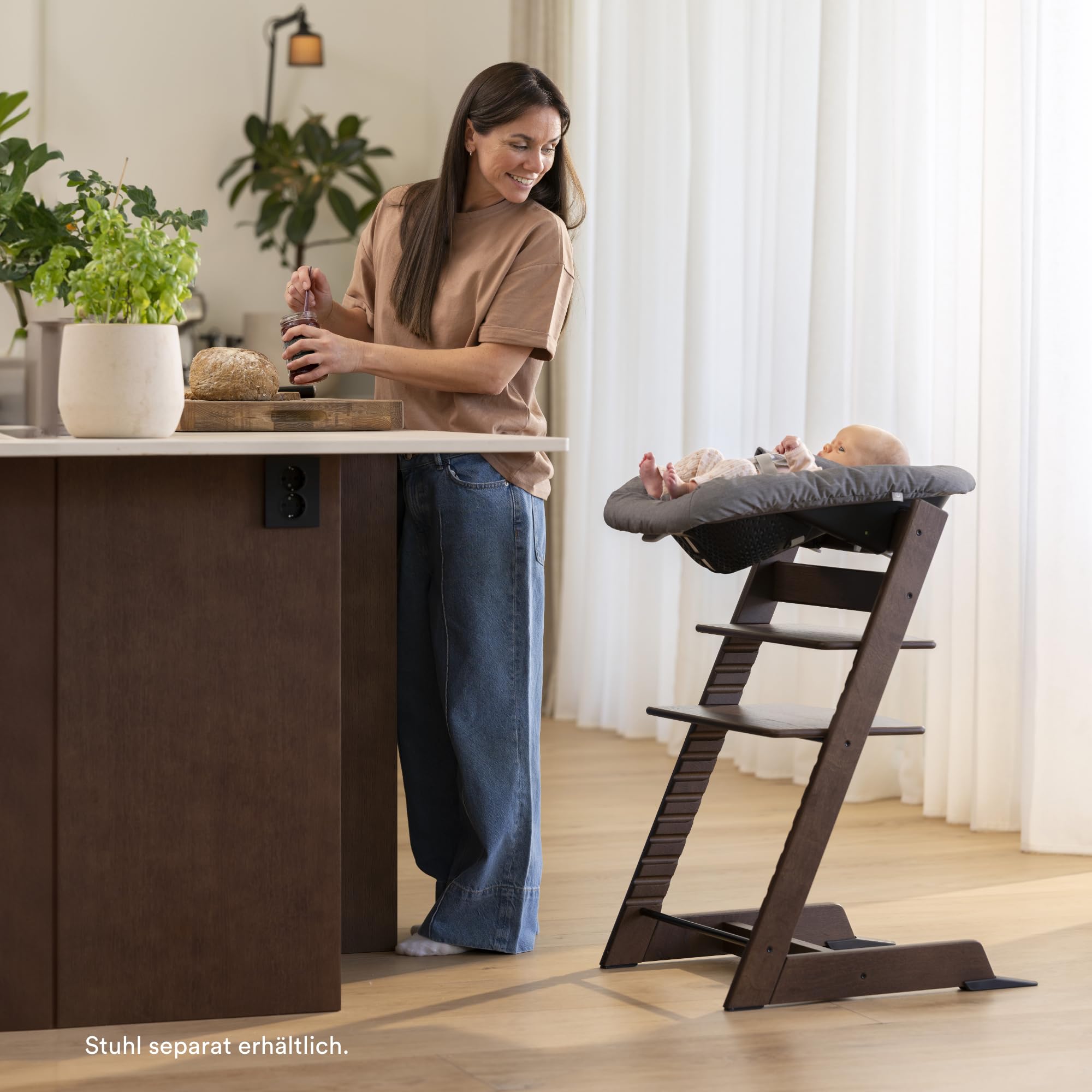 Tripp Trapp Newborn Set, Anthracite - Verwandle den Tripp Trapp Stuhl in einen Babysitz für Neugeborene bis zu 9 kg - Gemütlich, sicher & einfach zu verwenden - Kompatibel mit Modellen nach Mai 2003