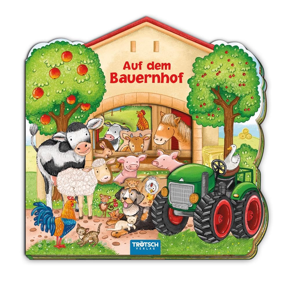 TRÖTSCH - Fensterbuch "Auf dem Bauernhof" | Spannendes Kinderbuch mit beweglichen Fenstern zum Erkunden: Bilderbuch mit liebevollen Illustrationen und vielen Details über den Bauernhof | Ab 2 Jahren