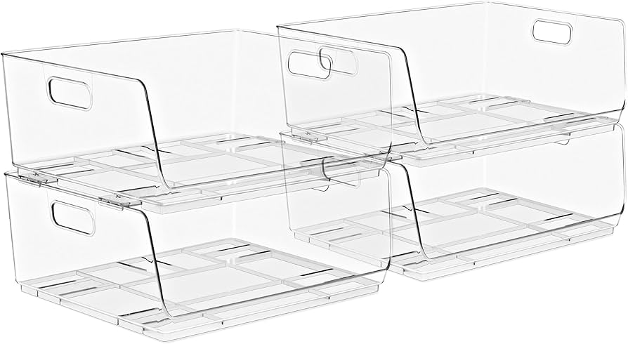 Amazon.com: Sorbus Stackable Storage Bins Open Front - Clear
