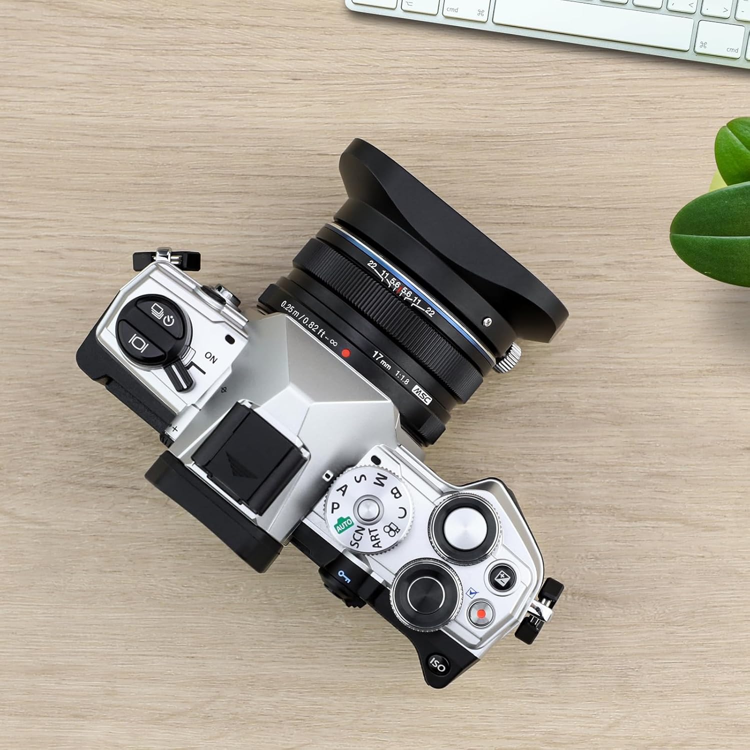 Haoge LH-F48B Square Metal Lens Hood Shade for Olympus M.ZUIKO Digital 17mm f1.8 17 1.8 Lens Replace Olympus LH-48B Black