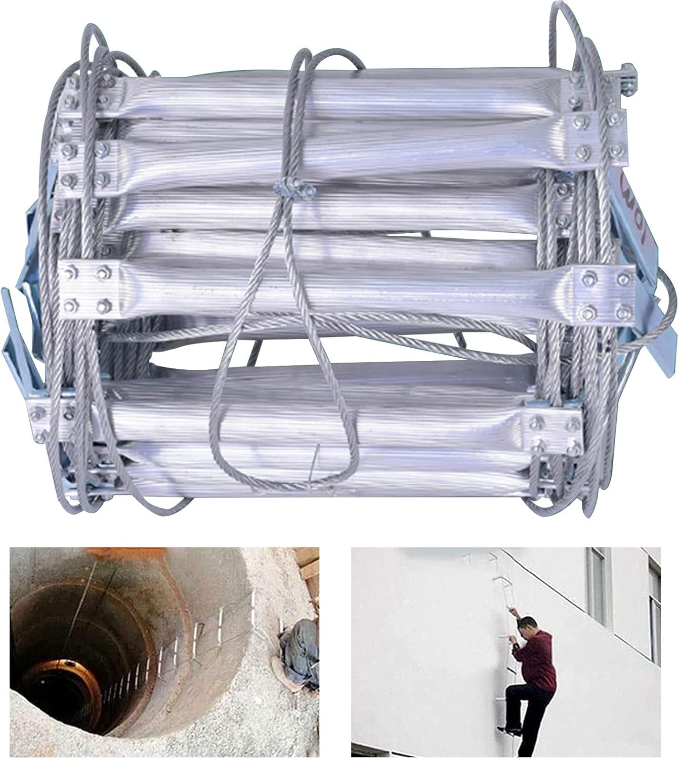 Rope Ladder Fireproof Rescue Ladder,Weight Capacity Up To 661 Pounds