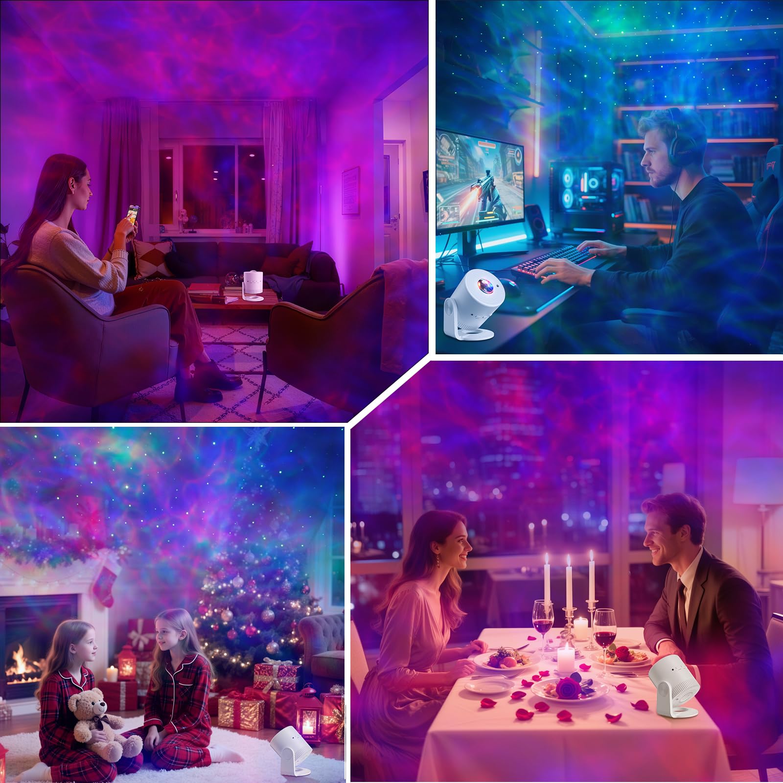 Proyector de Galaxias y Estrellas Real, Proyector Estrellas Techo con Control Remoto, 33 Modo Proyector Estrellas Función de Tiempo Rotación 180 °Luz Nocturna Regalo para Niños y Adultos