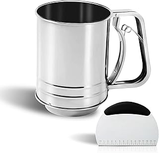 Sifter for Baking Flour Sifter, 3 Cup Stainless Steel, Great Double-layer Baking Sifters for all Baking Flour and Powdered