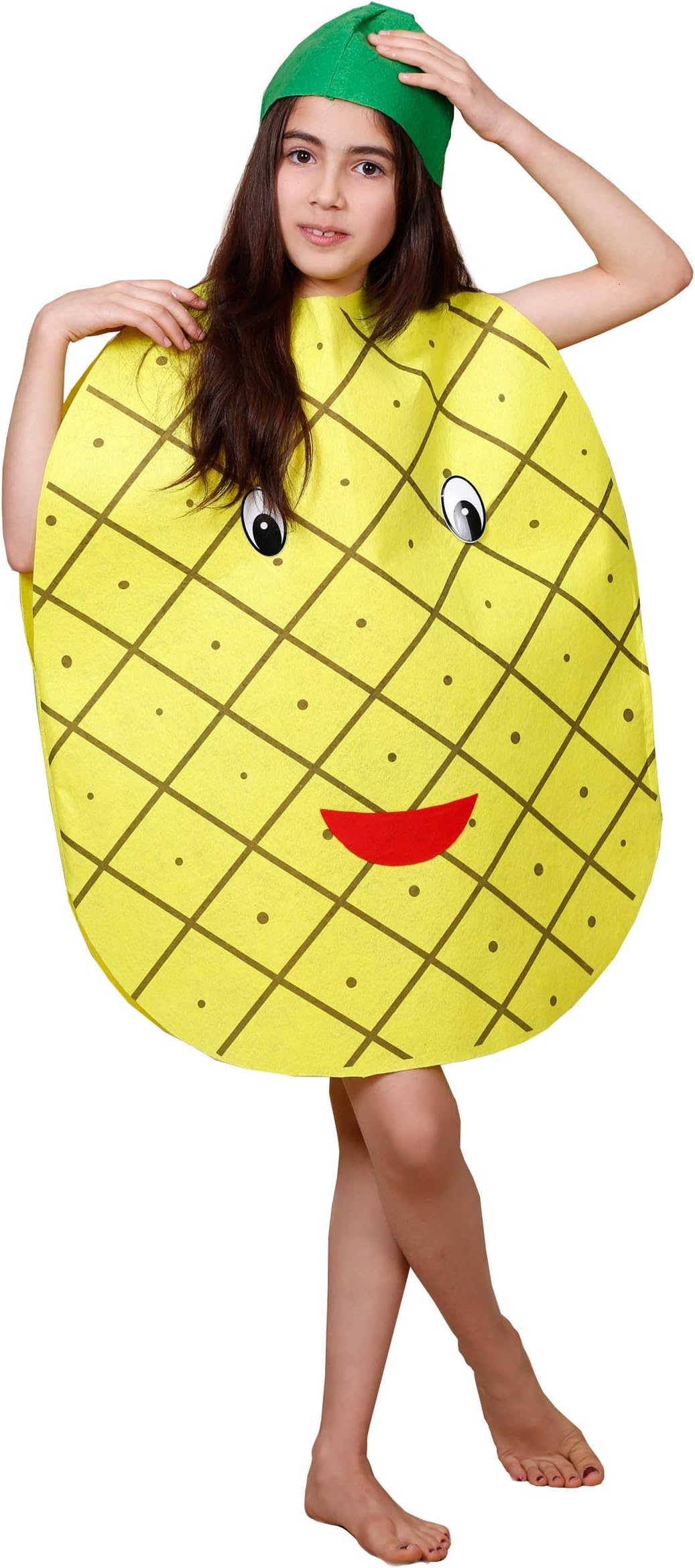 Kids Fruits Vegetables and Nature costumes Suits outfits Fancy Dress Party Boys and Girls (Pineapple)