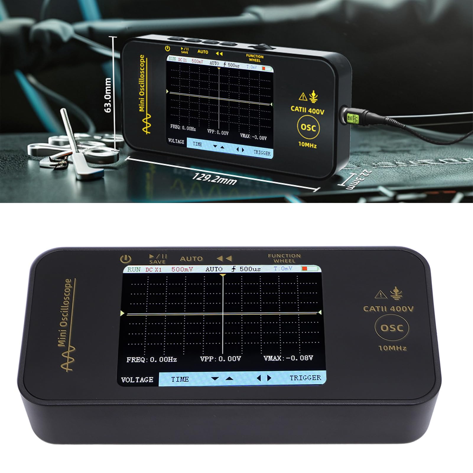 CHICIRIS Osciloscopio Portátil de Mano, 10MHz de Ancho de Banda, para