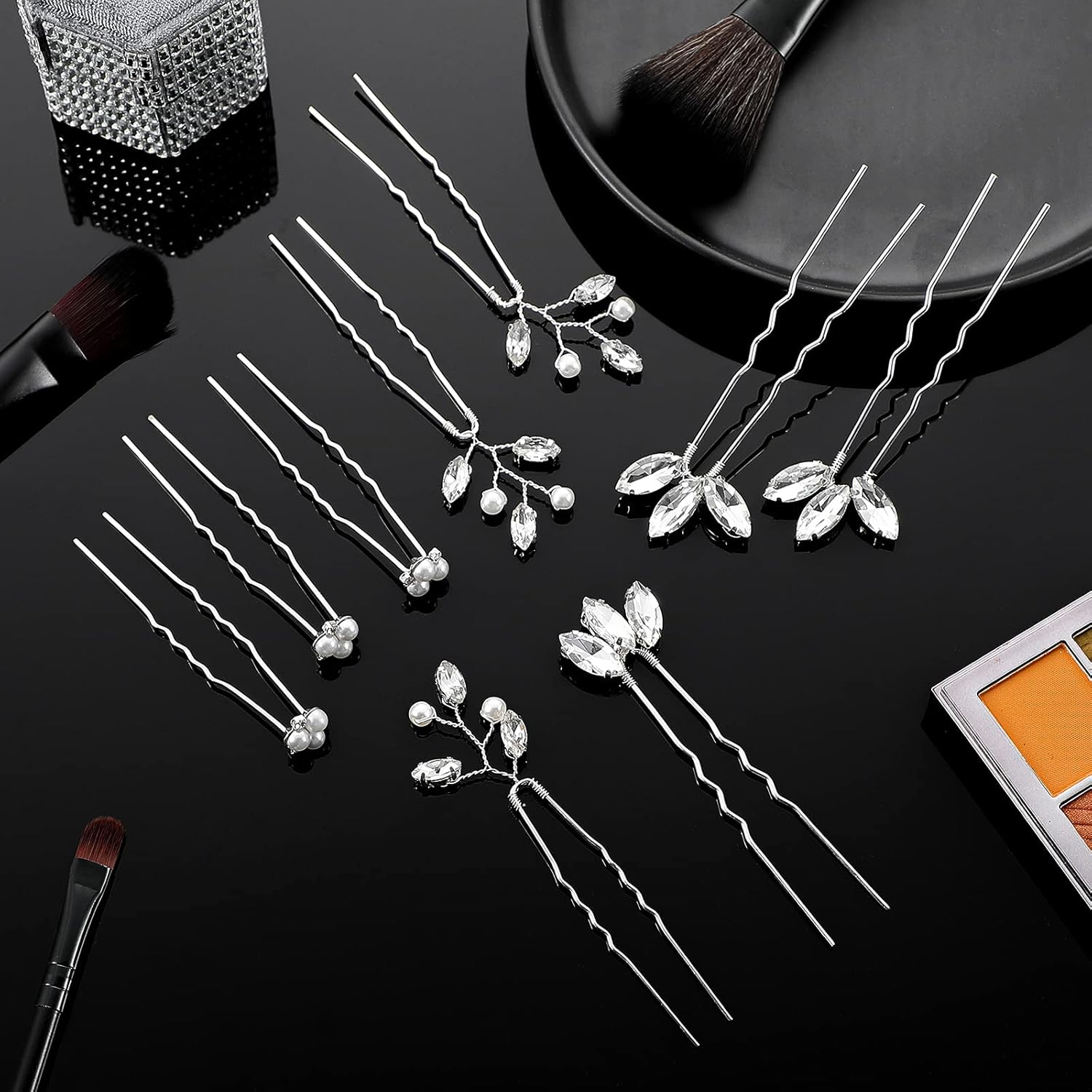 30 Pieces Bridal Wedding Hair Pins Crystal Hair Pins Bridal Rhinestones Hair Pins Pearl Hair Pin Accessories Vintage Wedding Party for Bride Bridesmaids Girls : Beauty & Personal Care