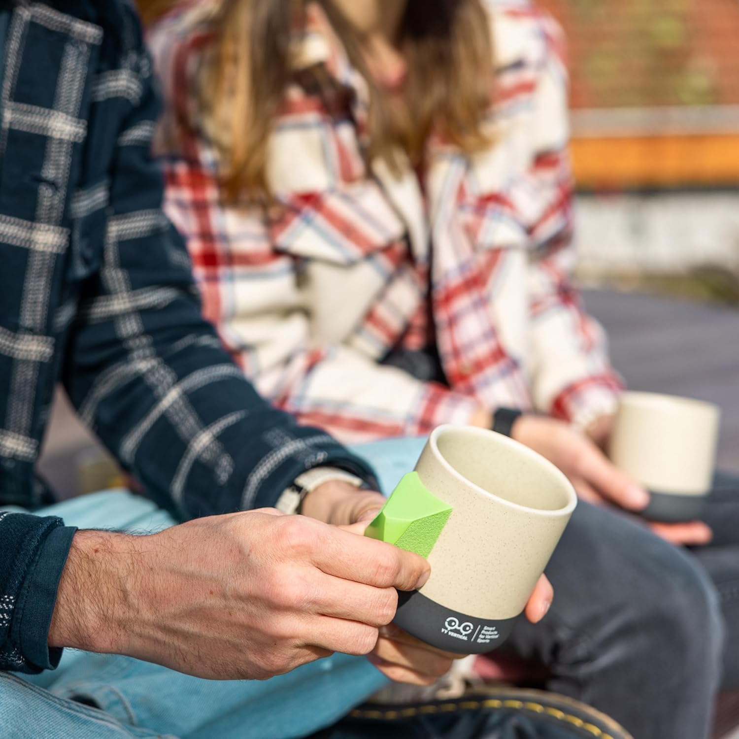 YY Vertical Climbing Mug Evo, Pinch Mug for Rock Climbers and Boulderers, Indoor Bouldering Grip Cup, Unique Gift, Green