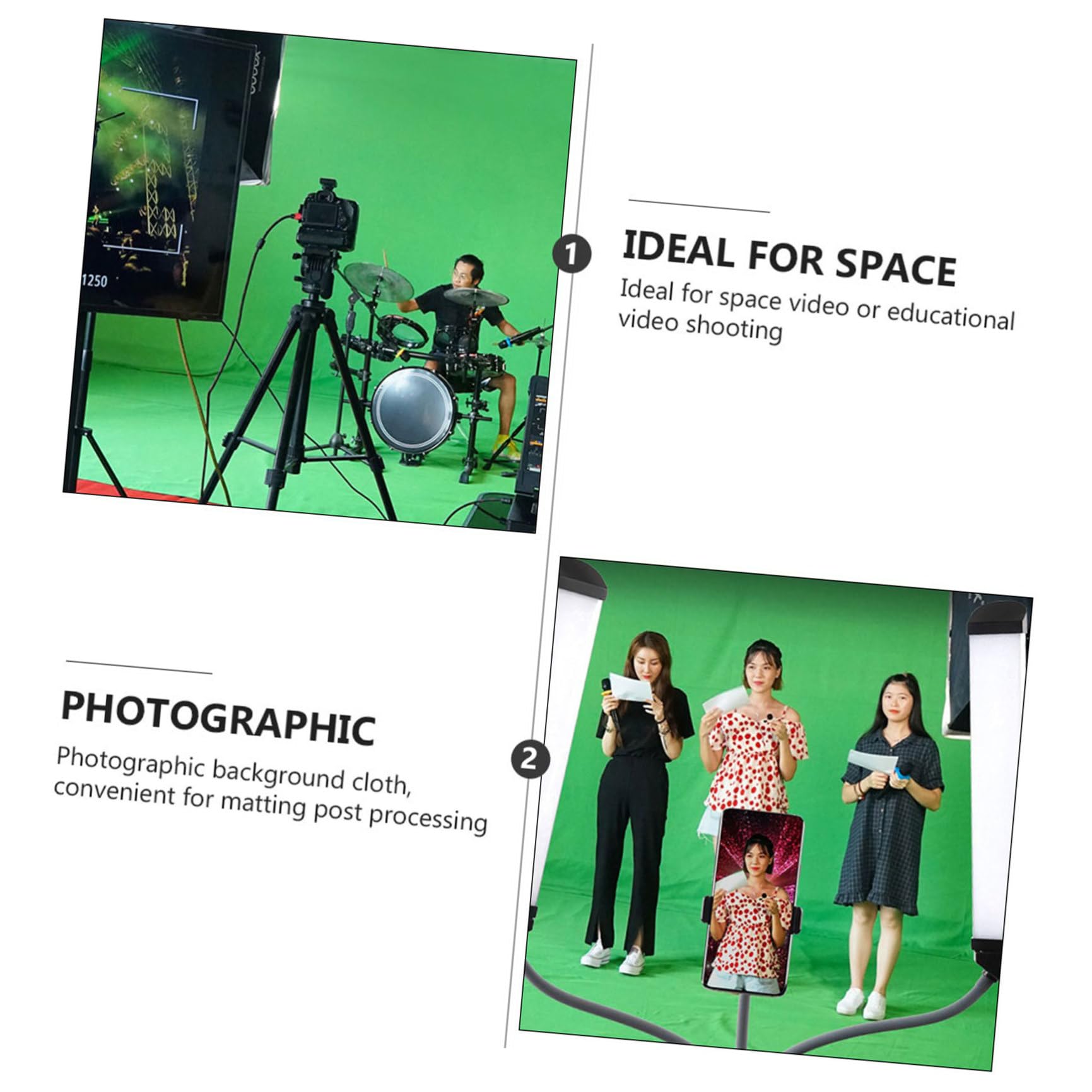 Fondo Verde de Tela Muselina 2.1x1.6m para Fotografía y Video, Lavable Postprocesamiento Mate, Adecuado para Tutoriales de Belleza y Entrevistas