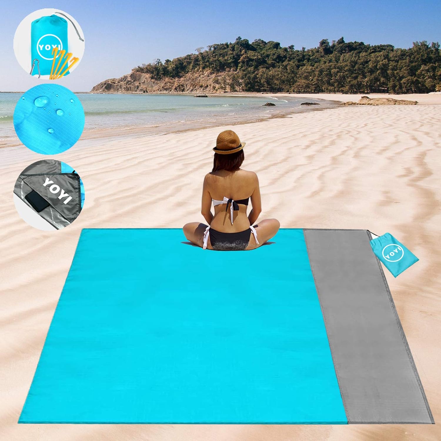 Buy YOYI Sand Free Beach Blanket 210T Polyester,Beach Mat Waterproof