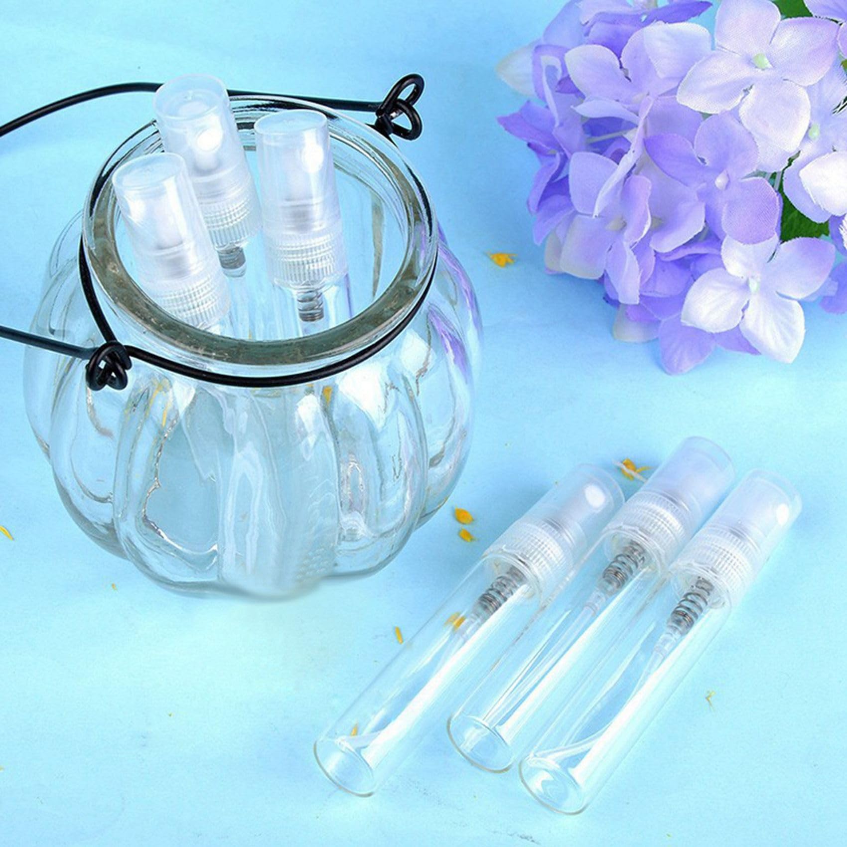 100Pcs Mini 5Ml Vidrio Recargable Perfume de Viaje Botella Vacía Atomizador Bomba
