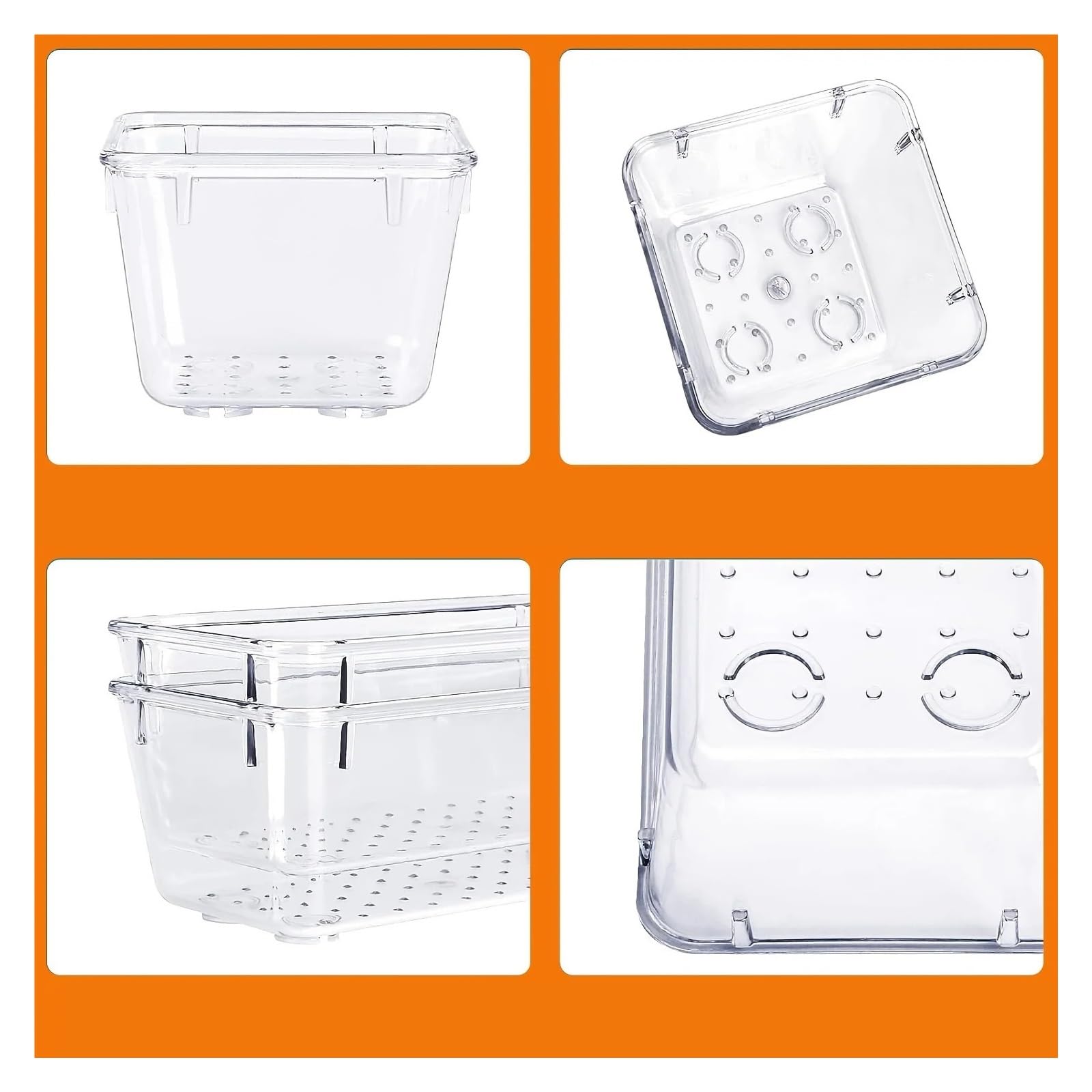 Generico Set portaoggetti con cassetti in plastica trasparente, trucco, tavolo multifunzionale in 4 dimensioni, acrilico(9PC XL-2L-2N-4S)