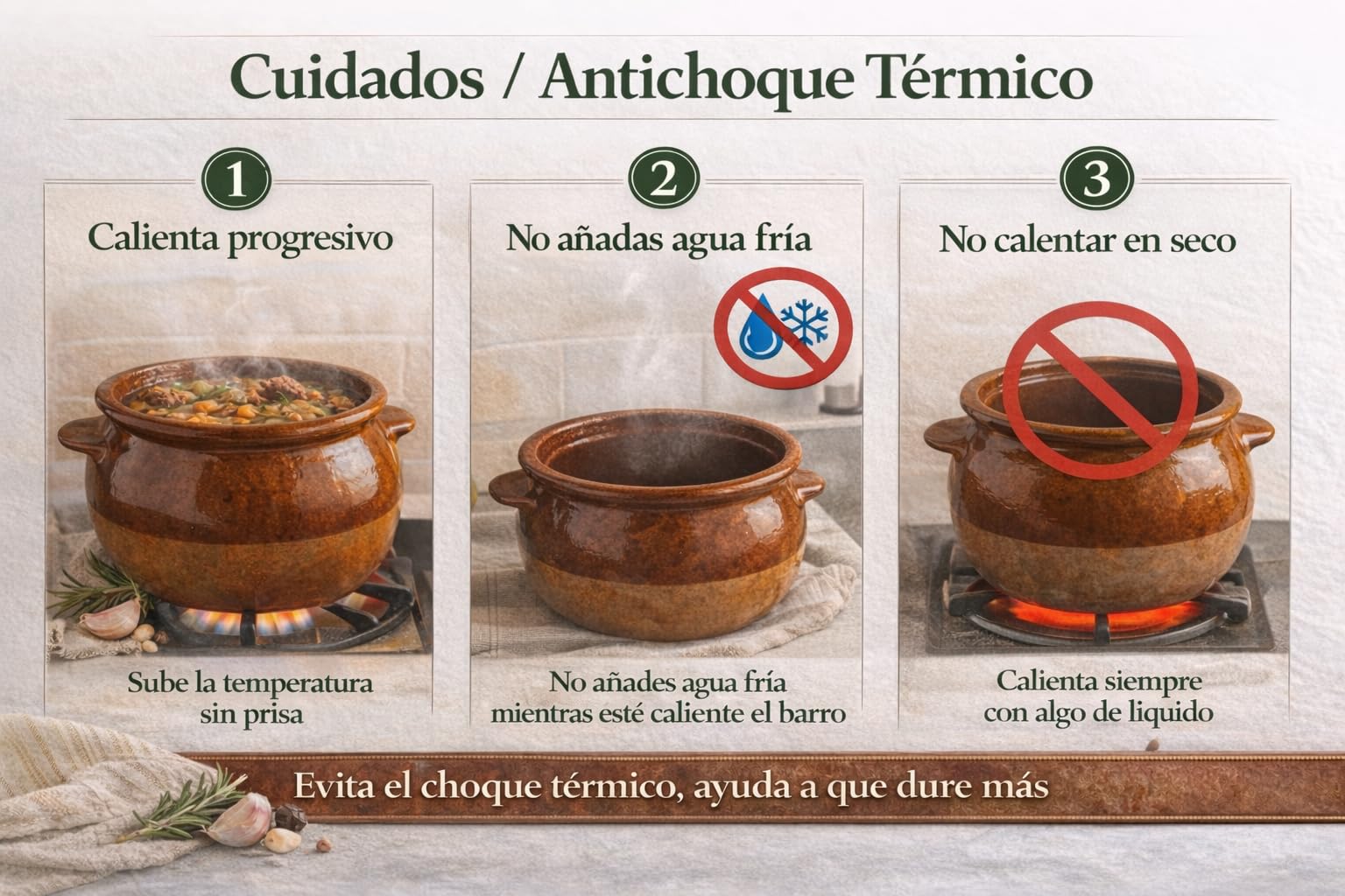 Olla/Puchero de Barro Refractario GRANDE Esmaltada 6 L – con Tapa y Asas – Incluye Cuchara de Madera + QR con Recetas y Guía – Cocción Lenta para Guisos Tradicionales