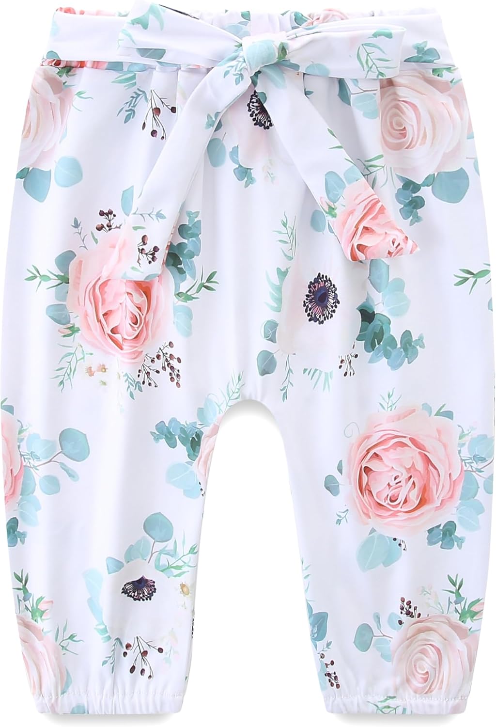 Newborn Baby Girl Outfits Clothes Cute Long Sleeve Ruffle Romper Floral Pants Headband Set 0~12M - Image 4