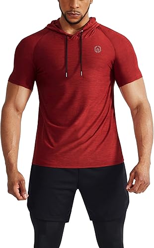 Miniatura 5 de NELEUS Camisa deportiva Dry Fit Performance con capucha para hombre
