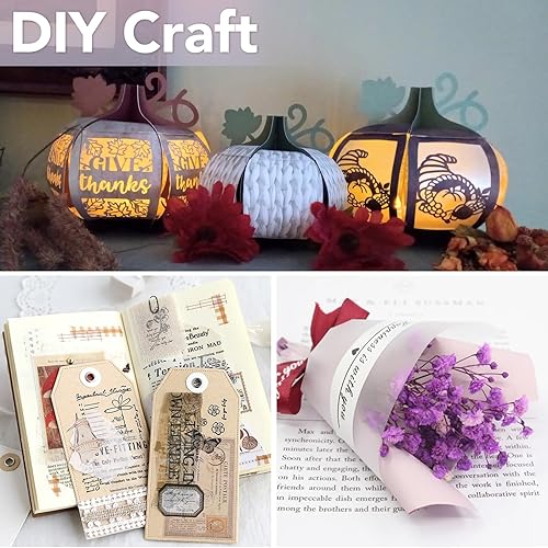 Miniatura 5 de VOISEN 200 piezas de papel de vitela preplegado, chaquetas de vitela imprimibles, papel de vitela translúcido de 5 x 7 pulgadas, envolturas de papel