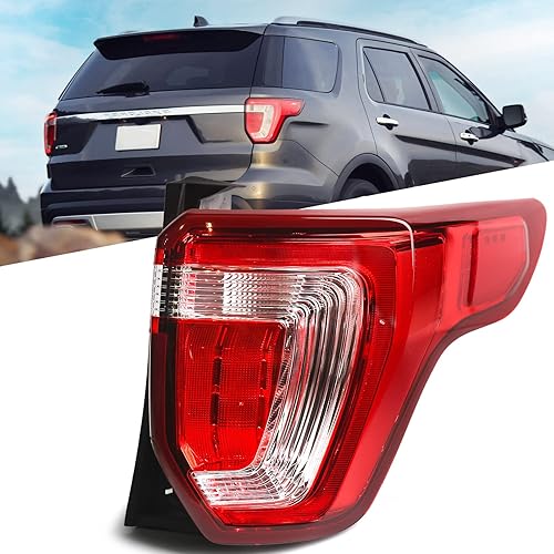 Miniatura 7 de FIONE Para Ford Explorer Conjunto de luz trasera 2016 2017 2018 2019 Luz trasera de freno Interceptor de policía Utilidades Luces traseras de