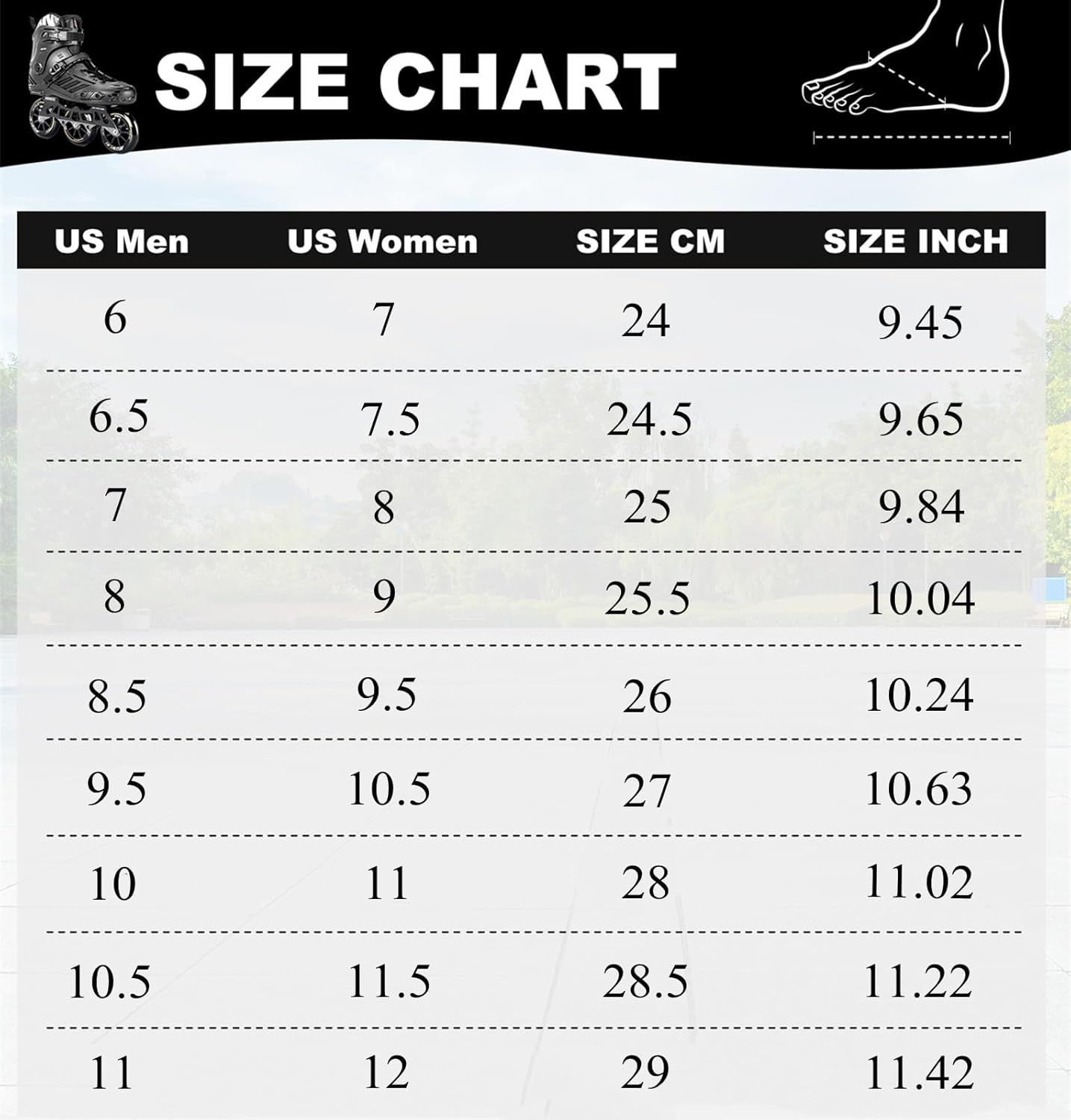 3 Wheels Fitness Inline Speed Skates for Unisex，110mm Roller Skates Blades (White, Men 9.5/Women 10.5 43)