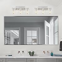 LAMCHMOR 60x36 Frameless Beveled Bathroom Mirror - Shatterproof Explosion-Proof Wall Mounted Vanity Mirror, Horizontal/Vertical Hang