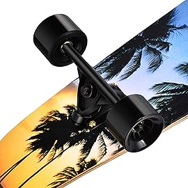 42 Inch Longboard Skateboard Complete Cruiser,The Original Artisan Maple Skateboard Cruiser for Cruising, Carving, Free-Style and DownhillSeaside