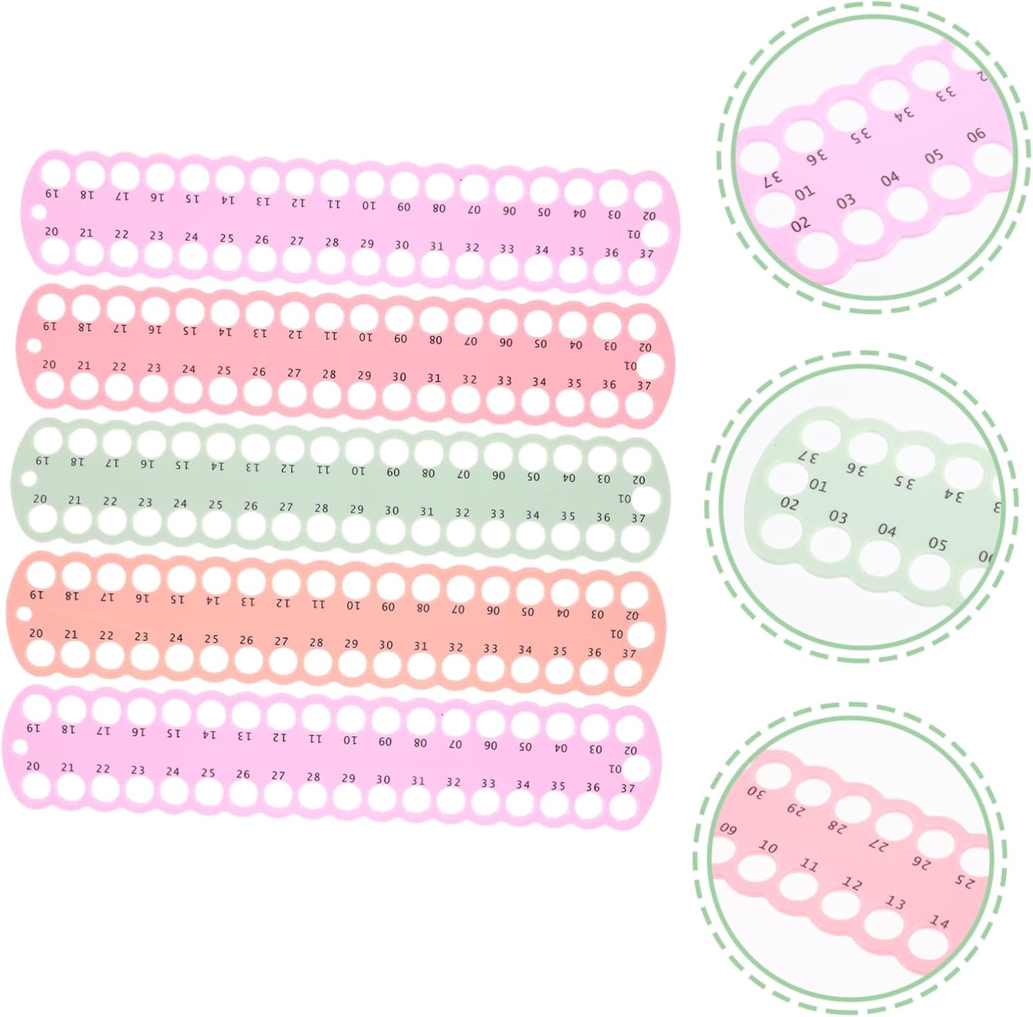 Gadpiparty 5pcs Large Round Hole Cross-Stitch Thread Holder Plastic Embroidery Thread Organizer Thick Dividers for Easy Storage for Hobbyists