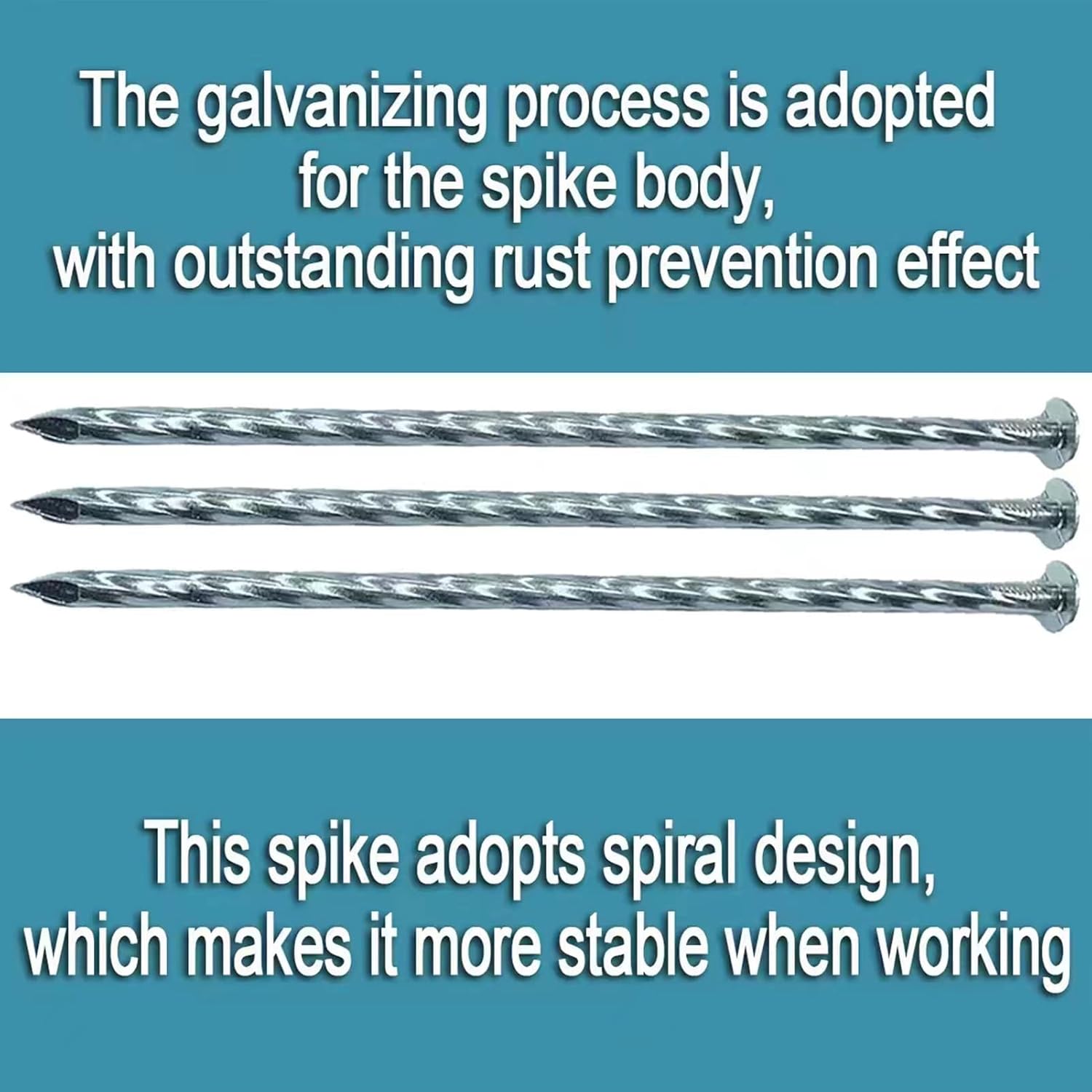 14" Heavy Duty Spiral Landscape Spikes - Solid Galvanized Metal Garden Stakes for Fixing Paver Edging, Weed Barriers, Artificial Lawn, Tent, Garden Plants and More (20 Pack)