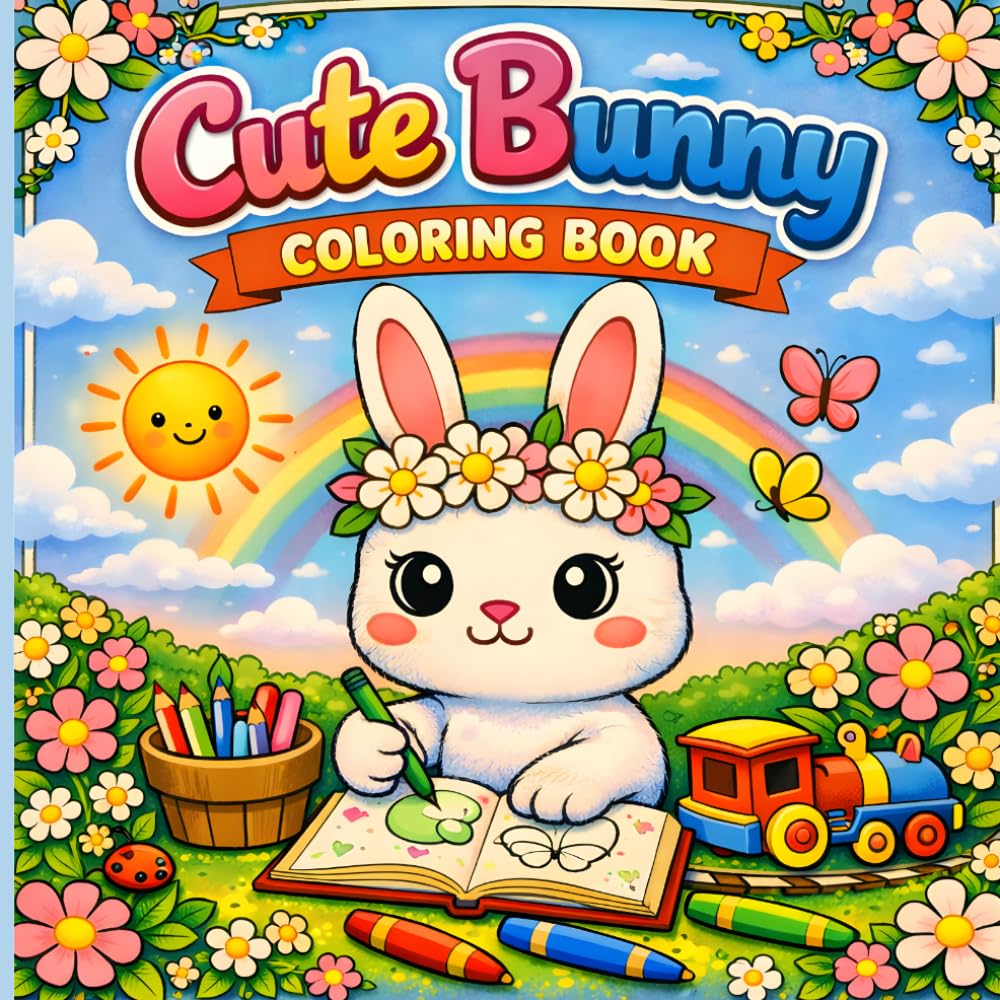 Cute Bunny Coloring Book: Whimsical Scenes to Spark Creativity