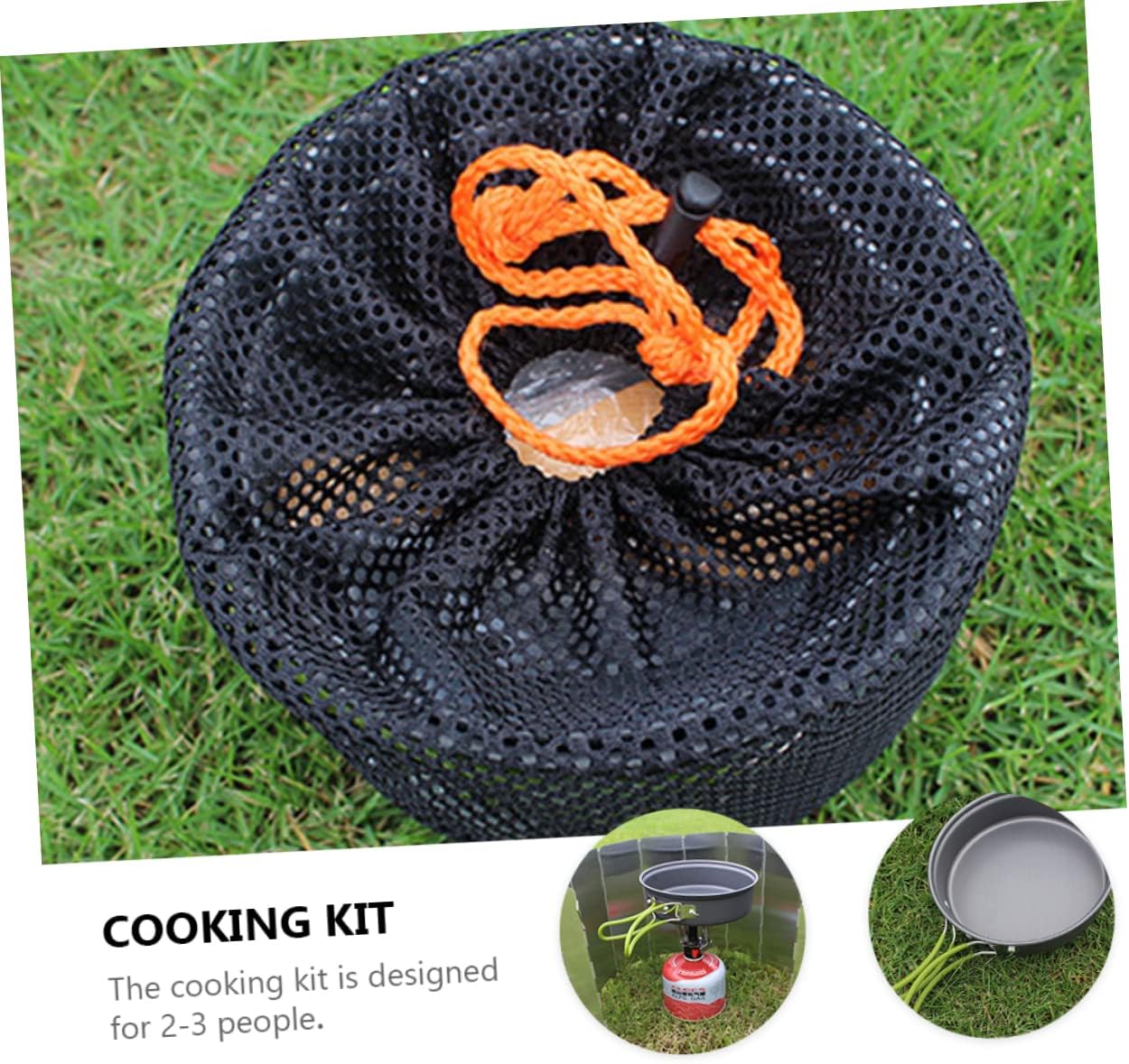 1 Set Camping Cookware Kit Portable Alumina Pot and Pan Set for Outdoor Cooking Non Stick Design for People Lightweight and Easy to Clean