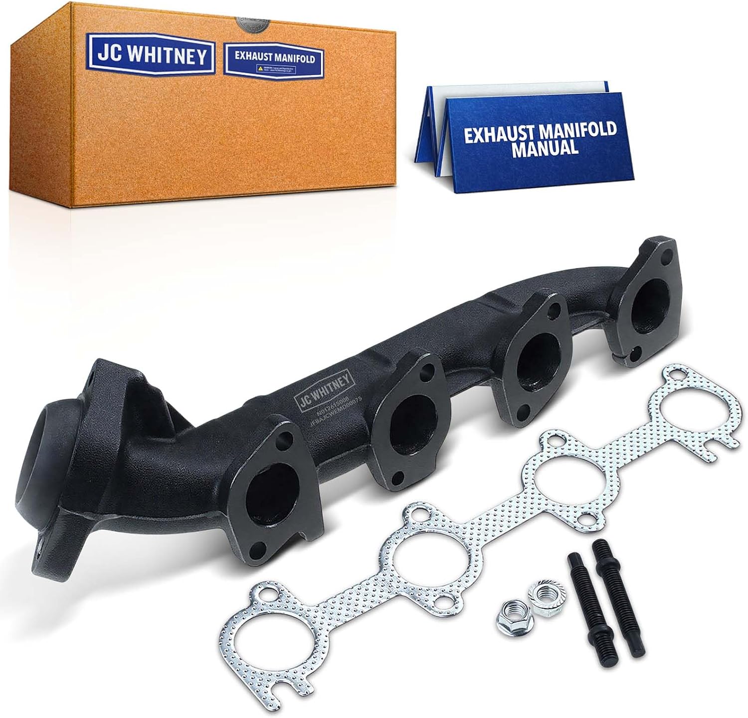 JC Whitney JFBAJCWEMD00075 Right Exhaust Manifold Kit - Compatible with Ford F-150 1999-2003, F-250/F-350 Super Duty 2000-2004, Expedition 1999-2002 - 5.4L Cyl.8
