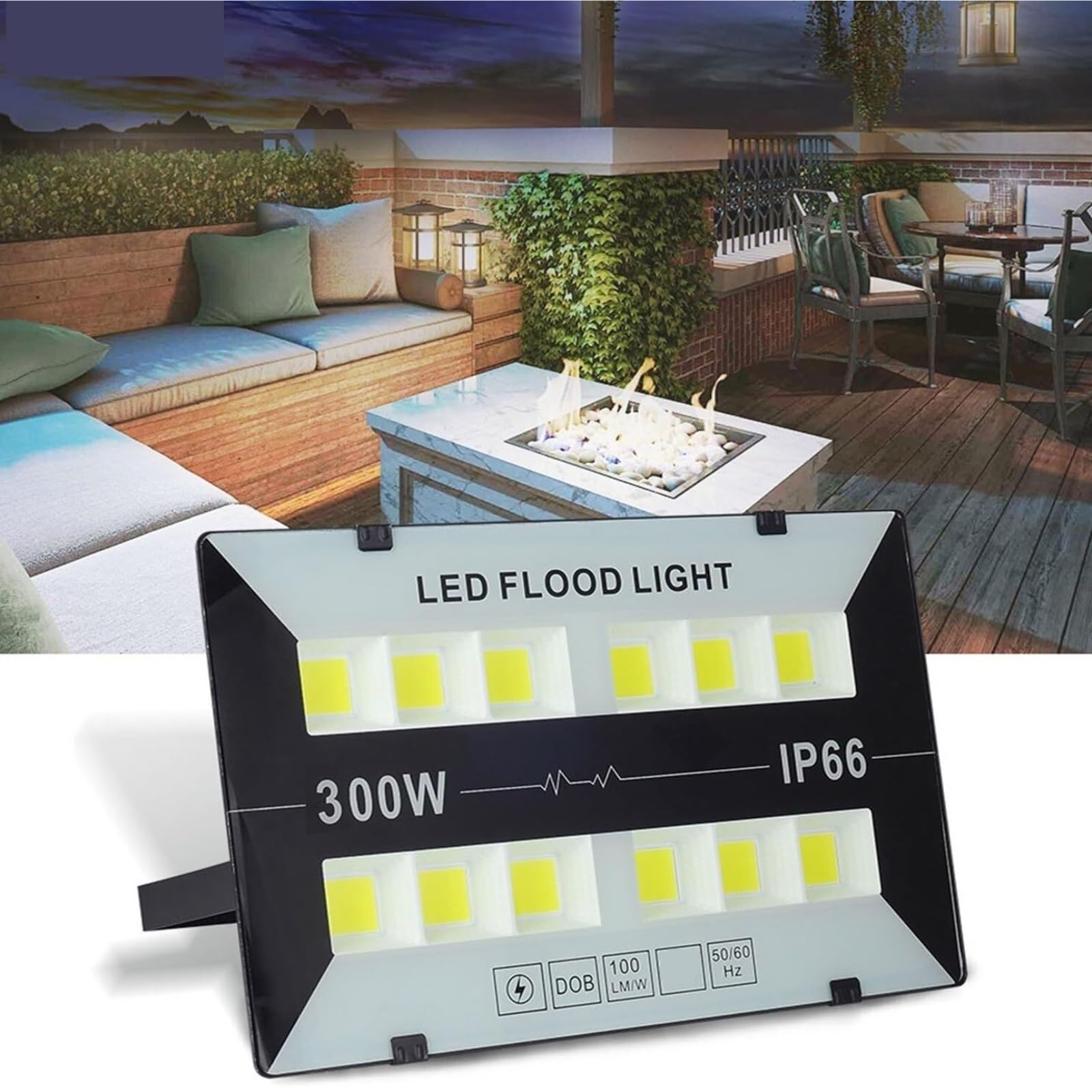 Lampy bezpieczeństwa Światło Halogenowe LED 50W 100W 200W 300W Światła Zewnętrzne Oświetlenie Reflektor Uliczny IP66 Wodoodporna Ściana, Oświetla Najszerszy Obszar do ogrodu(50W_6500 K COOL WHITE)