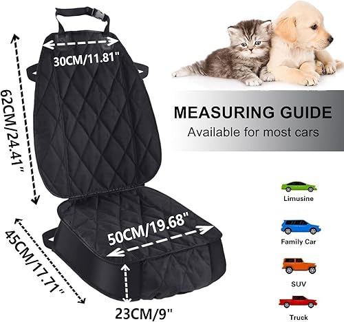 Miniatura 4 de AsFrost Funda de asiento para perros camiones SUV gruesa 600D resistente al agua y al desgaste duradera antideslizante convertible