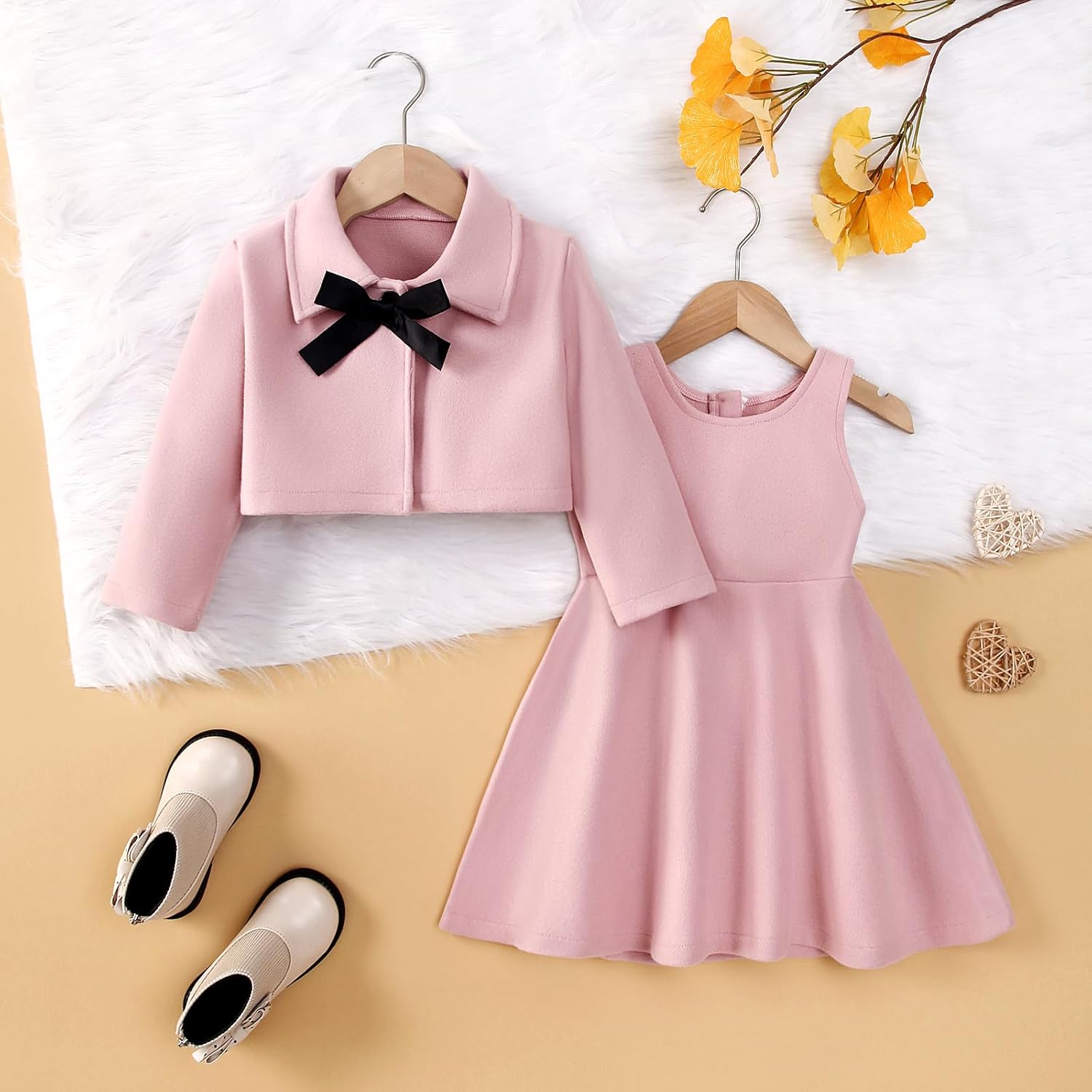 Toddler Baby Girl Dress Coat Long Sleeve Solid Color Buttons Jacket Coat Fall Winter Outfit - Image 4