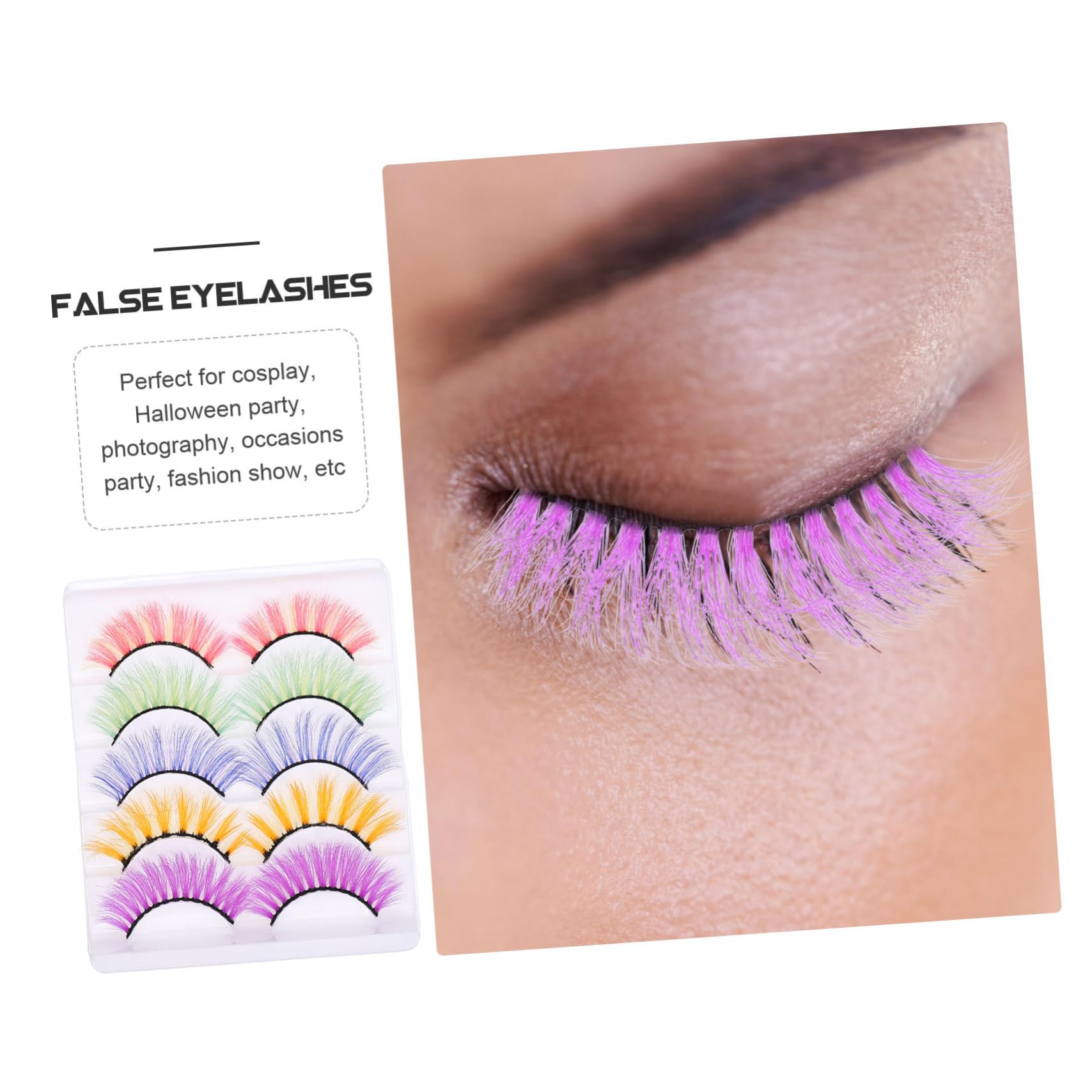 MAGICLULU 25 Paia ciglia finte colorate costumi ciglia artificiali festa 3d pestañas postizas naturales extension ciglia frustata falsa ciglia folte trucco capi di abbigliamento Mancare