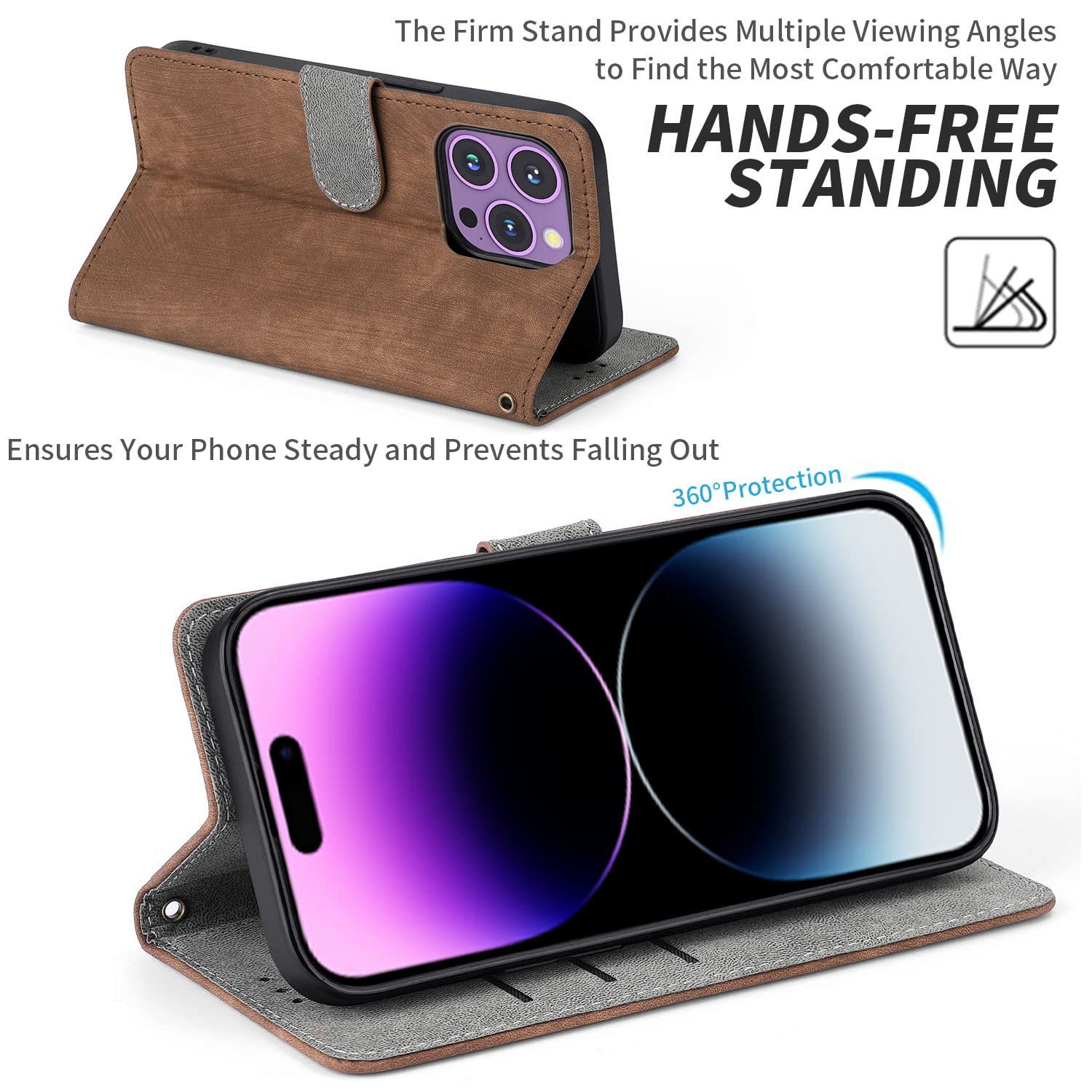 MOJIA Cover Portafoglio Per Doogee Note 59 / Pro / Pro+ – Pelle PU Con Slot E Supporto, Nero - 3