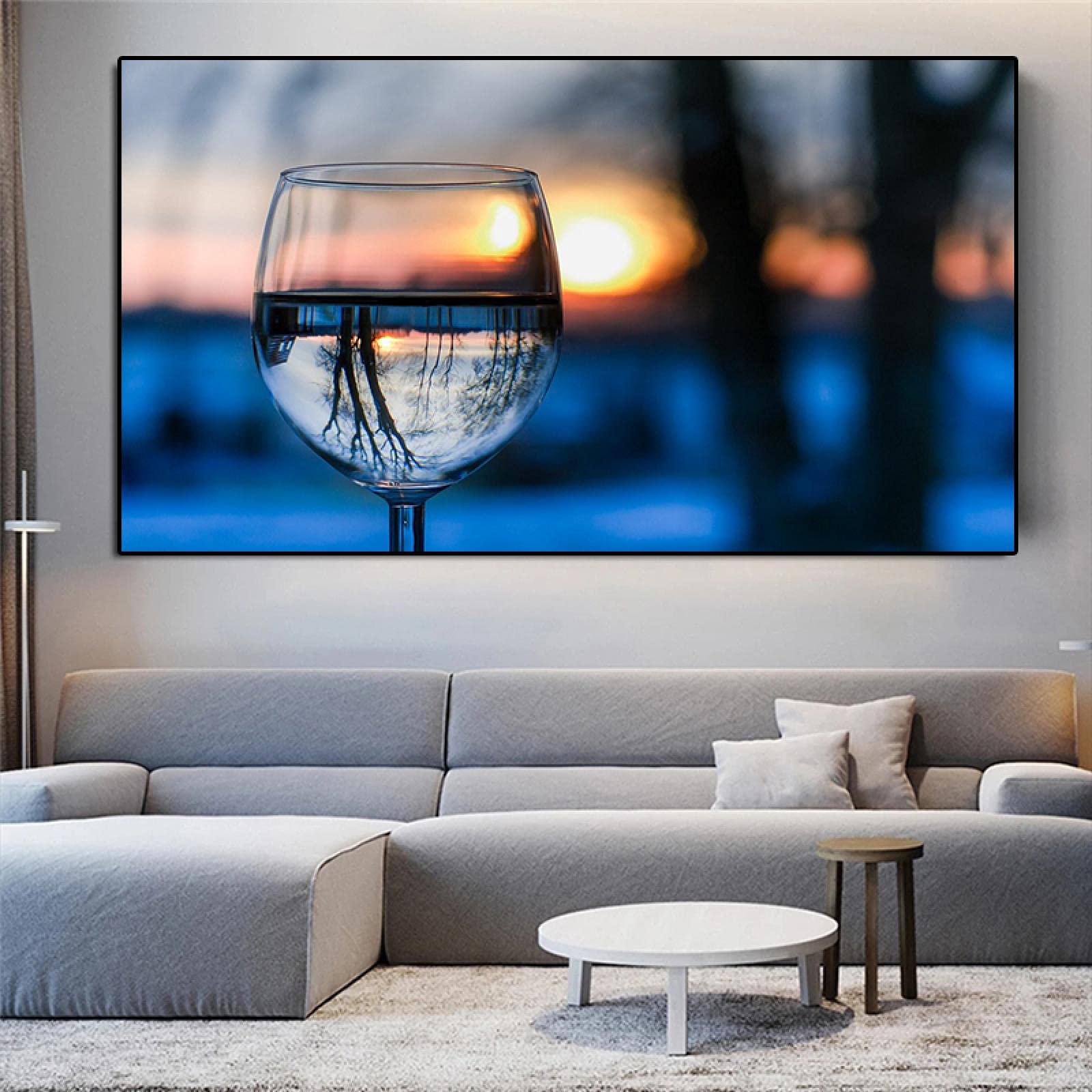 Peinture sur verre paysage de neige impressions d'art mural salon 40x70
