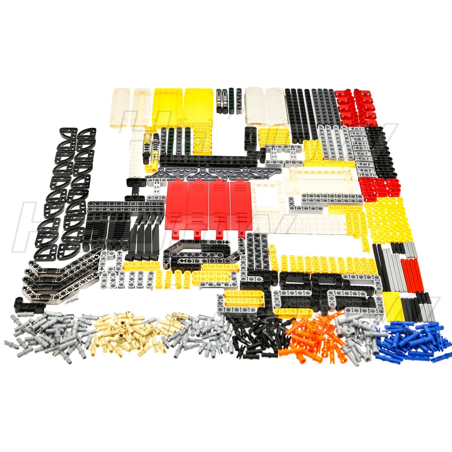Habow 820pcs Technic-Parts Axle-Pin-Connector Compatible with Major Brands Technic Parts, Beam Frame Liftarm Bush Panel Plate Shock-Absorber Chain Link Etc. MOC Replacement Pieces and Parts.