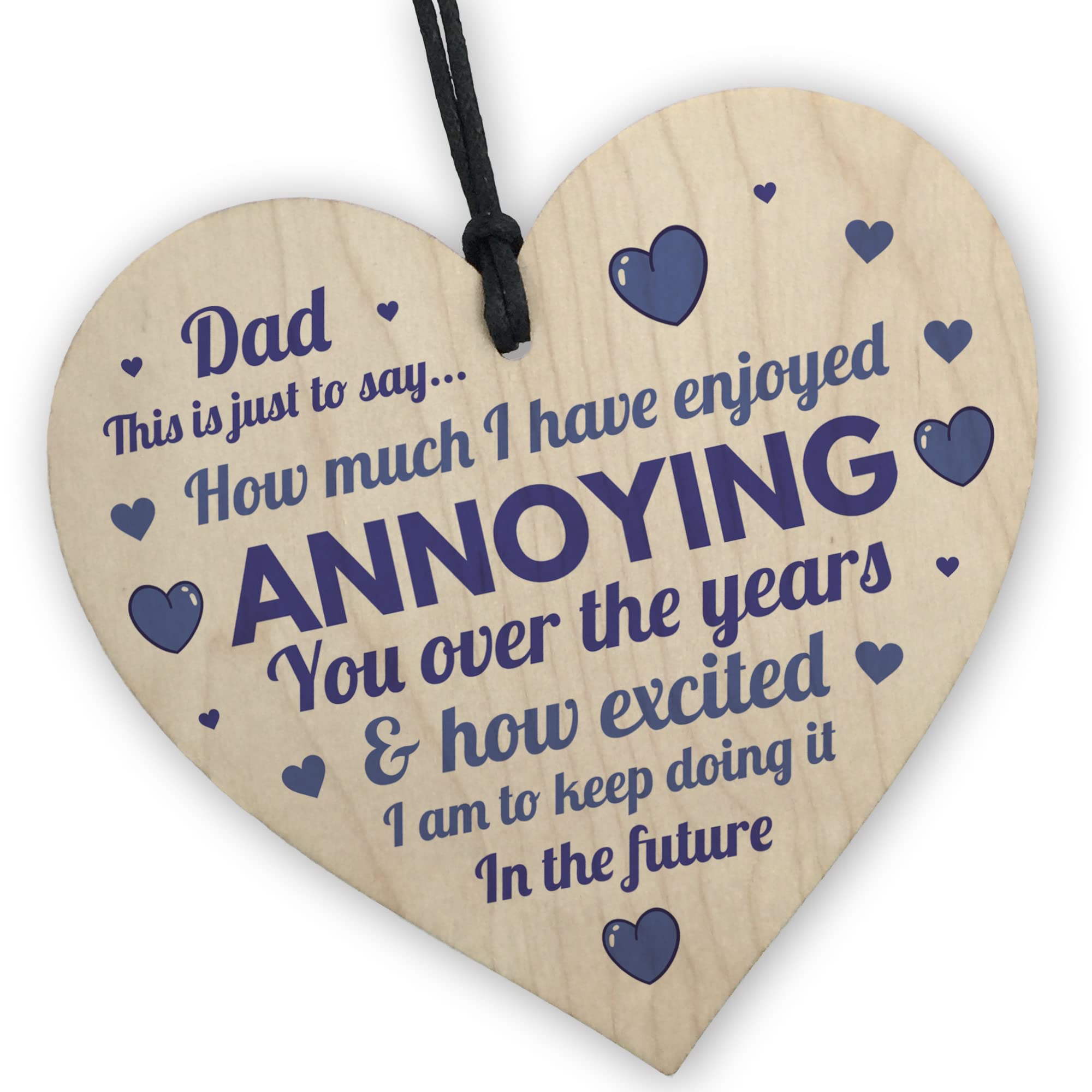 Red Ocean Joke Gift For Dad Birthday Christmas Funny Wood Heart Dad Gift From Daughter Son Funny Dad Gift Keepsake