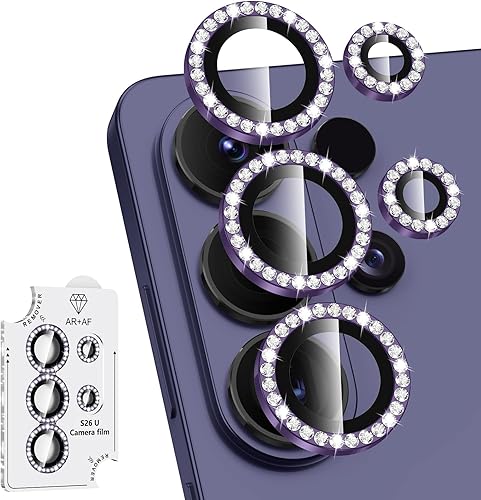 Miniatura 320 de Protector de lente de cámara para Samsung Galaxy S25 FE, cubierta individual de lente de vidrio templado con anillo de metal, [fuerte adsorción]
