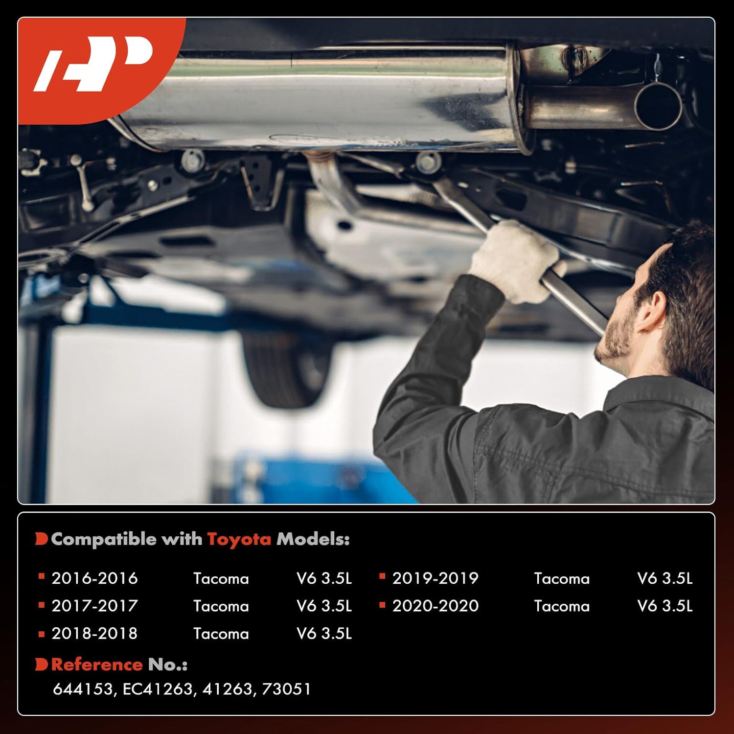 A-Premium Rear Left Catalytic Converter Kit Direct-Fit Compatible with Toyota Tacoma 2016 2017 2018 2019 2020 3.5L, 4WD, E.P.A. Compliant, Replace# EC41263