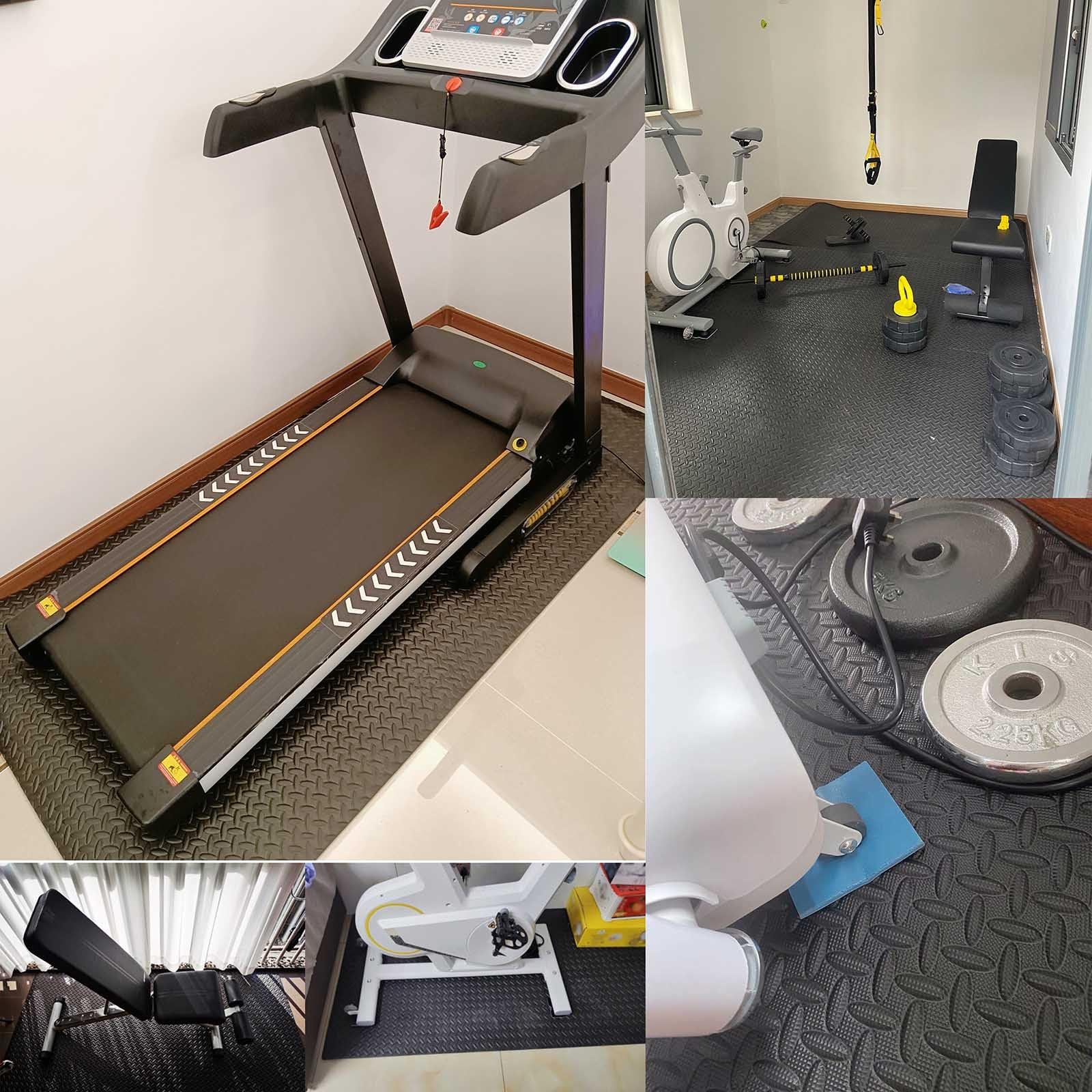WORDFUN Tappetino AntiVibrazione, Tappetino Antiscivolo per Esercizi, Tappetino da Rivestimento Ad Alta Densità, Tappeto Antirumore per Tapis Roulant, Ciclette, Rowers, Crosstrainers