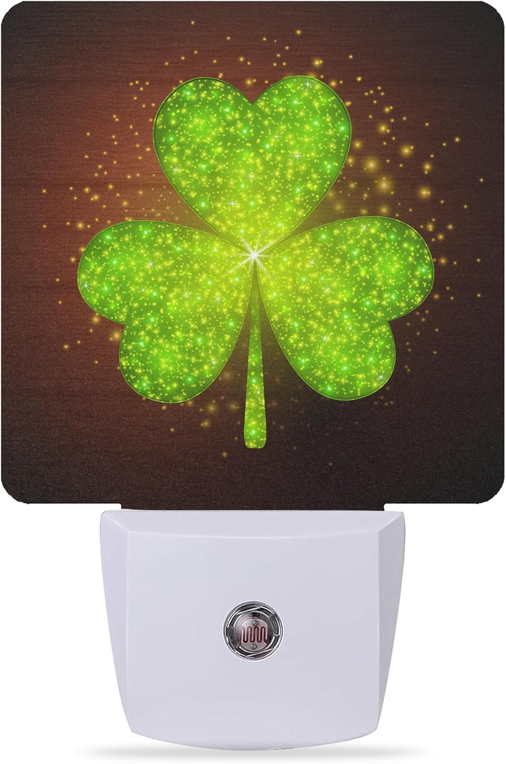 Meikosks St. Patrick Day Night Light,Green Clover Glitter Night Lights
