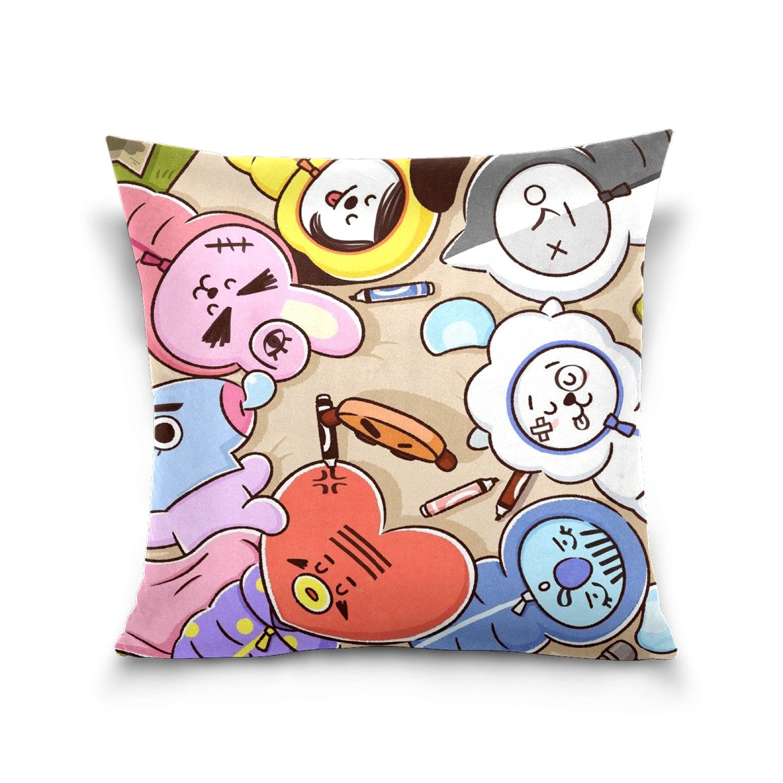 Amazon.co.jp: bts 防弾少年団 クッションカバー bt21 枕カバー