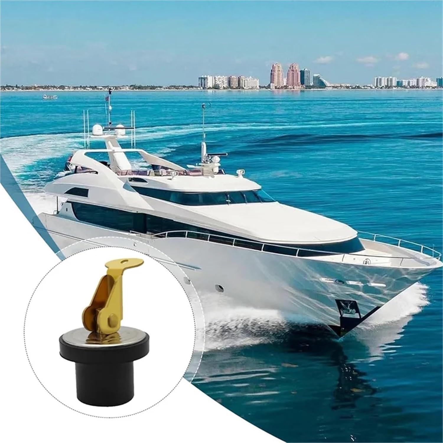 Versatile 2pcs Marine Drain Plugs for Boats Snap Handle Plug for Boat Brass Plumbing Fittings