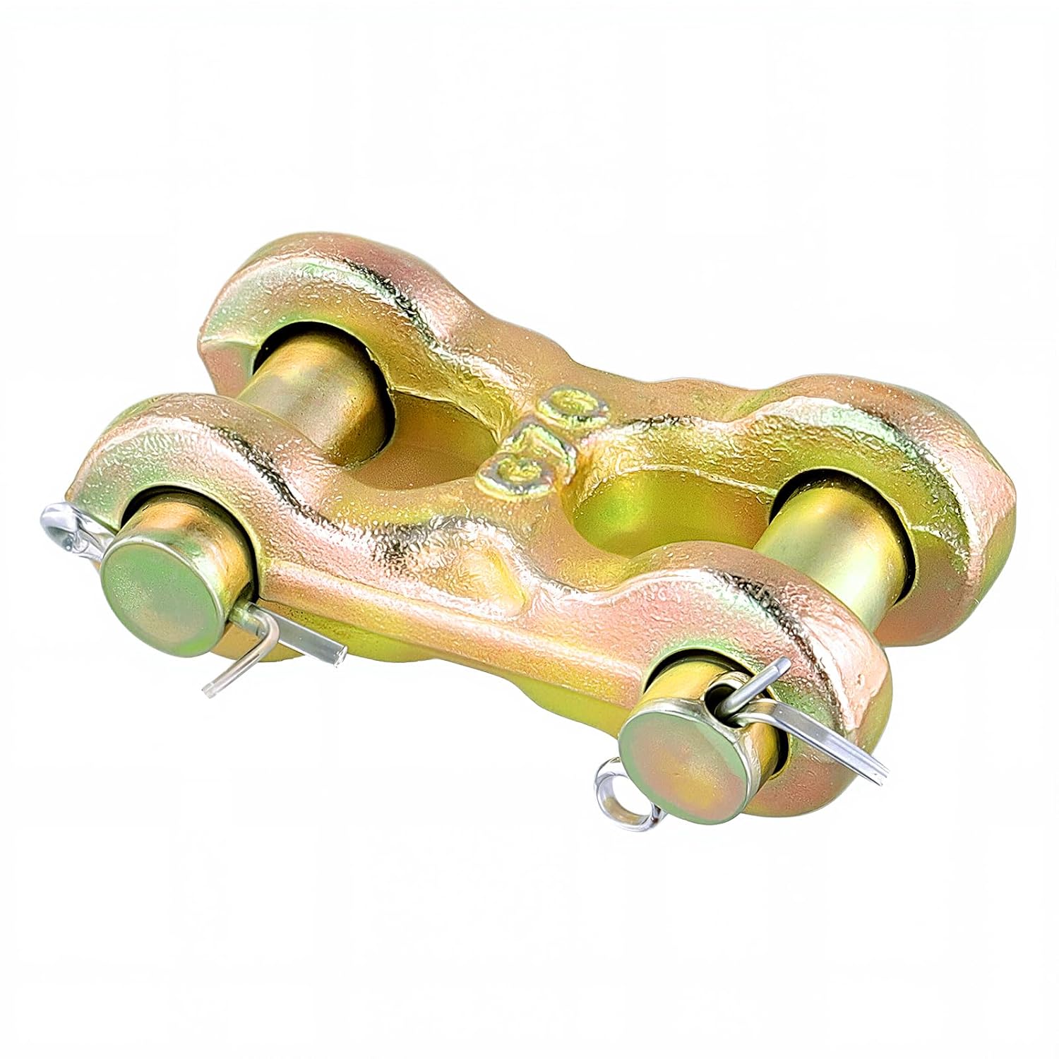 8 Pack 3/8 Inch Twin Clevis Link, Zinc Plated G70 Forged Chain Repair Connectors for Truck Trailer Safety Chains, 6600 lbs Working Load Limit