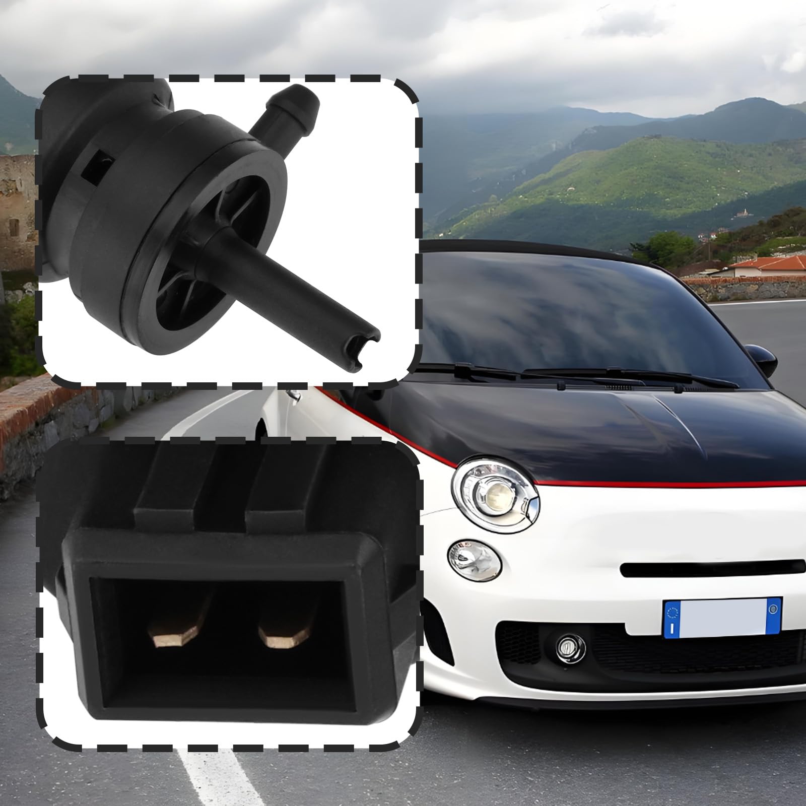Bomba de agua de lavado de parabrisas compatible con Fiat 500C Doblo Ducato Fiorino Linea, OEM 1H5955651/71740987/1450184