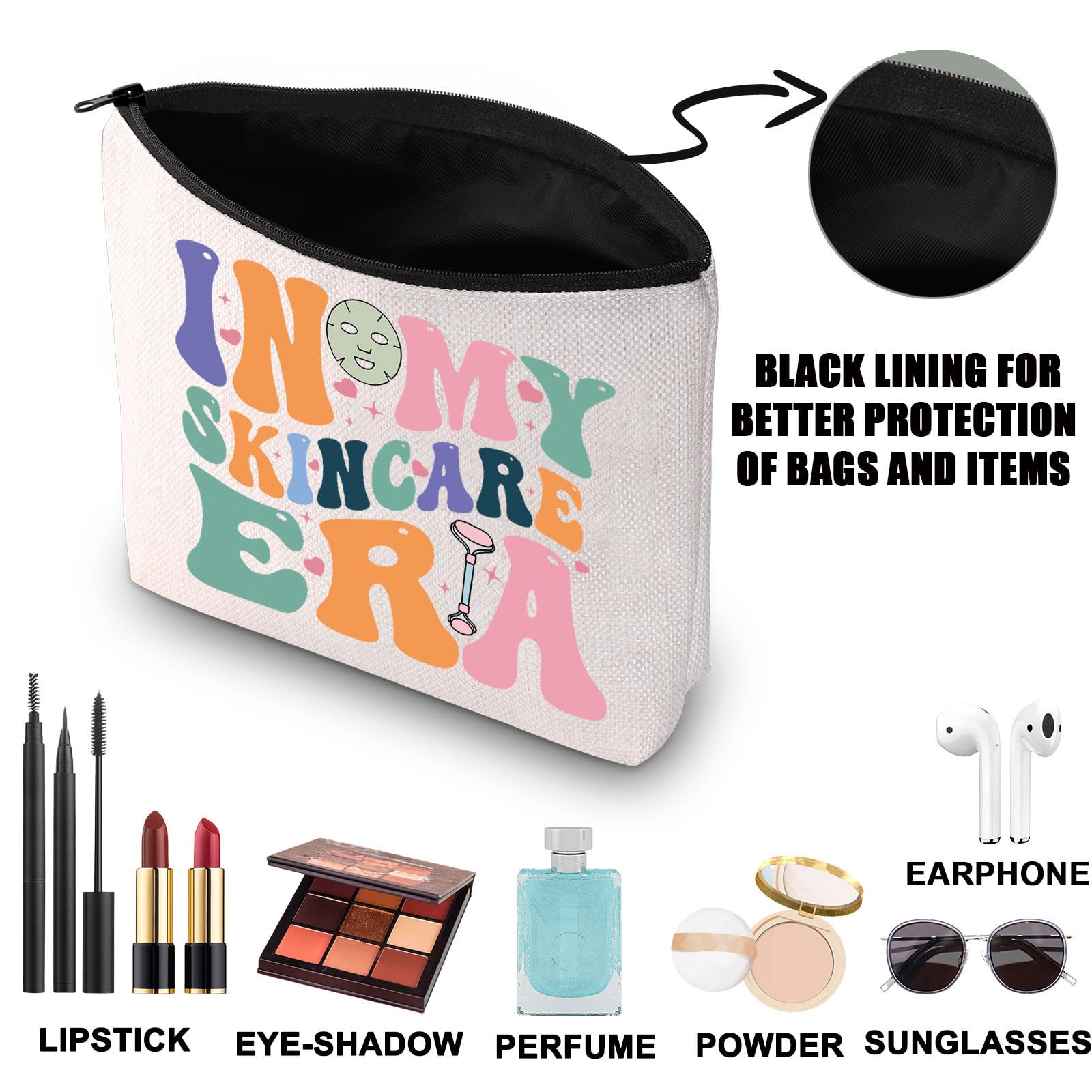 Skin Therapist Makeup Bag Esthetician Gift in My Skincare Era Dermatologist Gifts Esthetician Cosmetic Bag Skin Boss Lady Gifts (Skincare UK) - Image 3