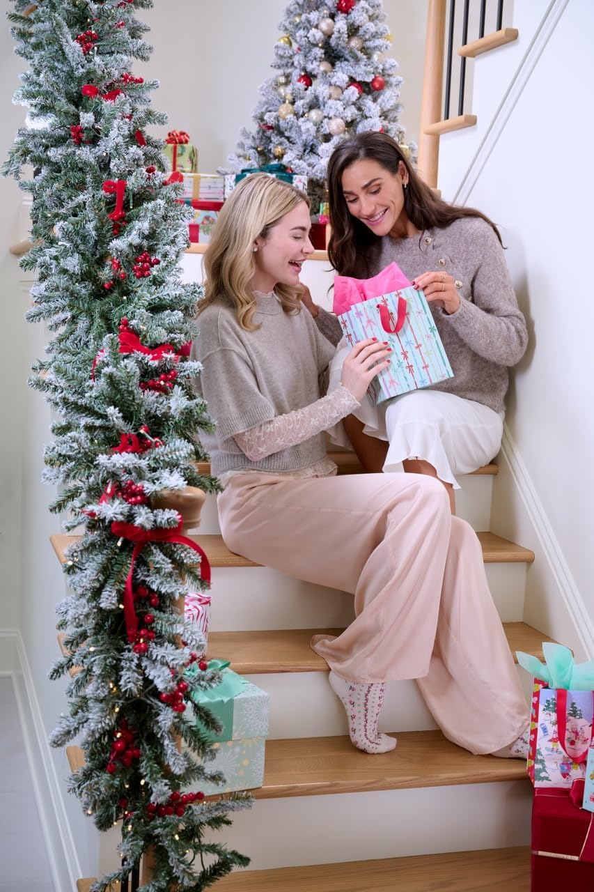 Papyrus 2 Pack of 9 ft Pre-Lit Blue Spruce Garland, Artificial, Warm White Light, Battery Powered, Indoor/Outdoor - Image 7