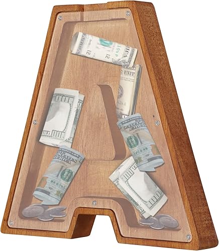 Alcancía para niños y niñas alfabeto caja de dinero para decoración de habitación de niños regalo para cumpleaños Navidad A