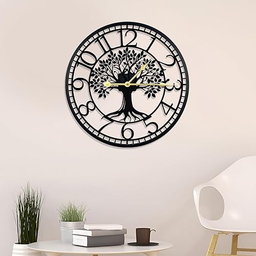 Miniatura 13 de Reloj de pared grande – Reloj de pared para decoración de sala de estar, silencioso y sin tictac, adecuado para decoración de pared, decoración de
